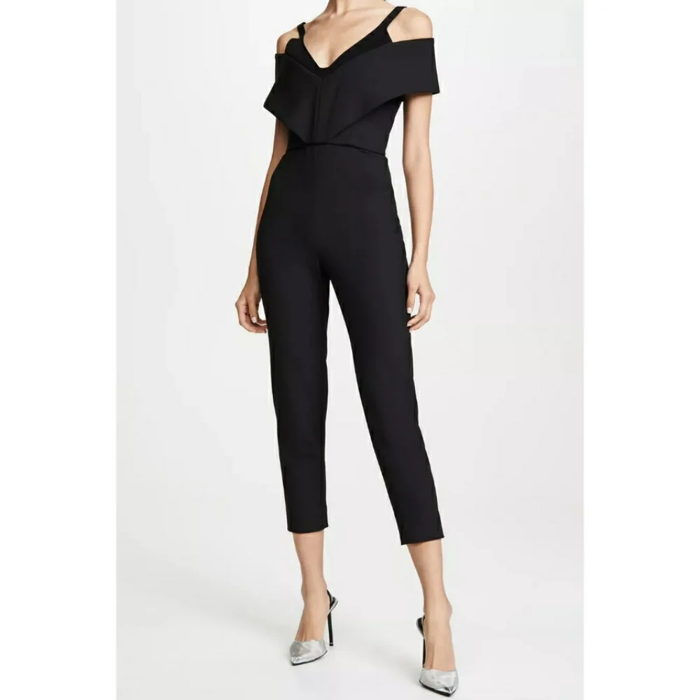 Cushnie et Ochs Off Shoulder Cropped Jumpsuit - Picture 1 of 7